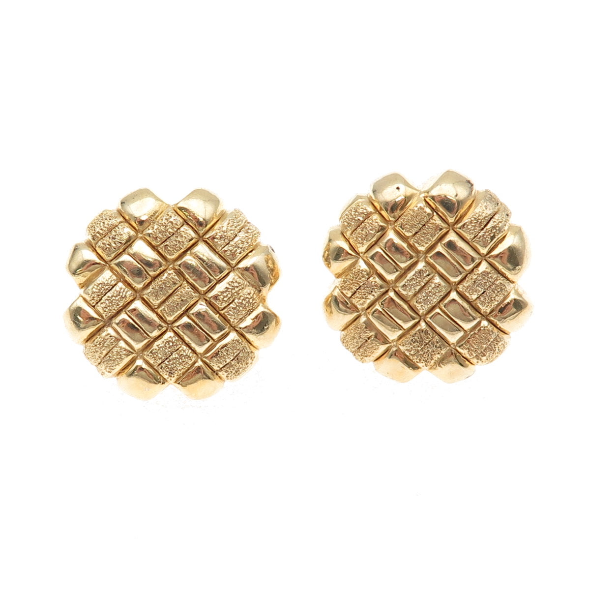 GioIelli Di Valenza 925 Sterling Gold Plated Vintage Italy Omega Back Earrings