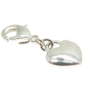 925 Sterling Silver Heart Lobster Lock Charm Pendant