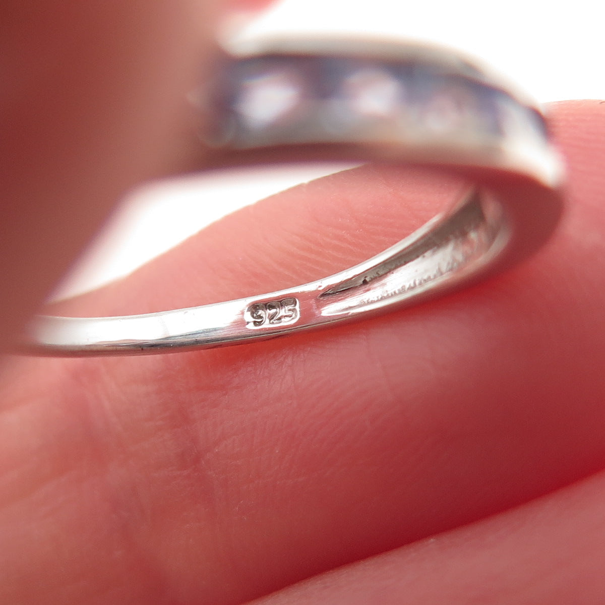 Chuck Clemency 925 Sterling Silver Real Round-Cut Tanzanite Band Ring Size 7
