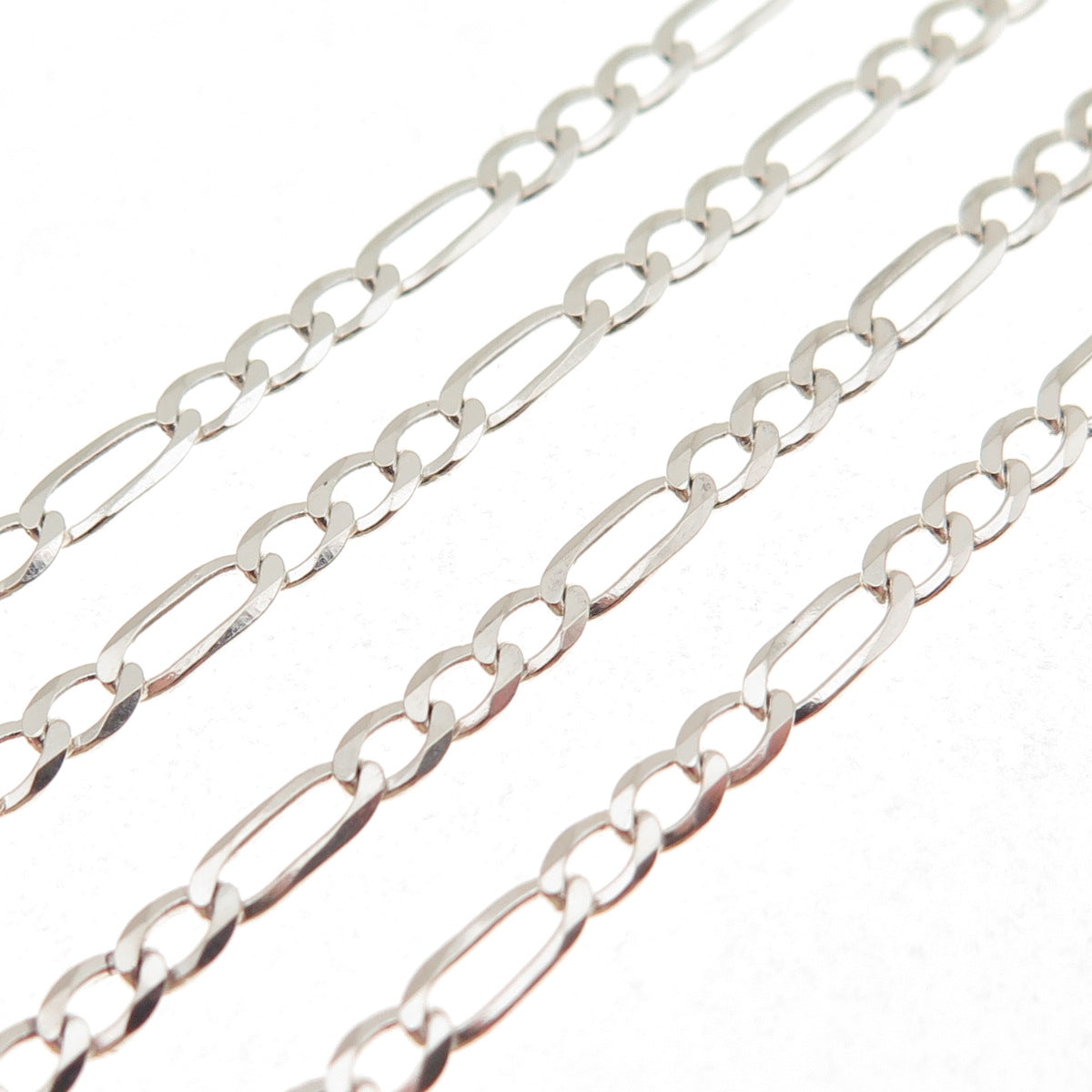925 Sterling Silver Italy Figaro Chain Necklace 24"