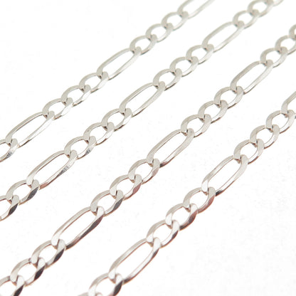 925 Sterling Silver Italy Figaro Chain Necklace 24"