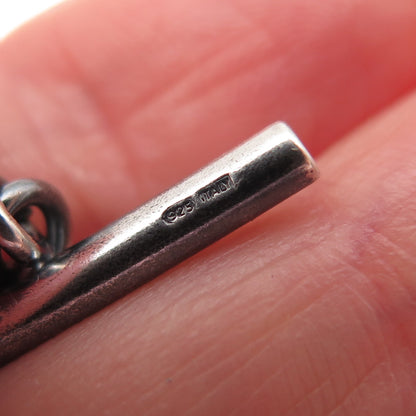 925 Sterling Silver Vintage Italy Ball Beaded Link Bracelet 6.75"