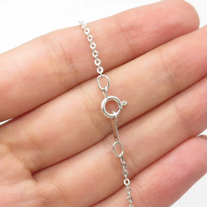 925 Sterling Silver Vintage Ylenja by Glauco Creazioni Rolo Chain Necklace 14"
