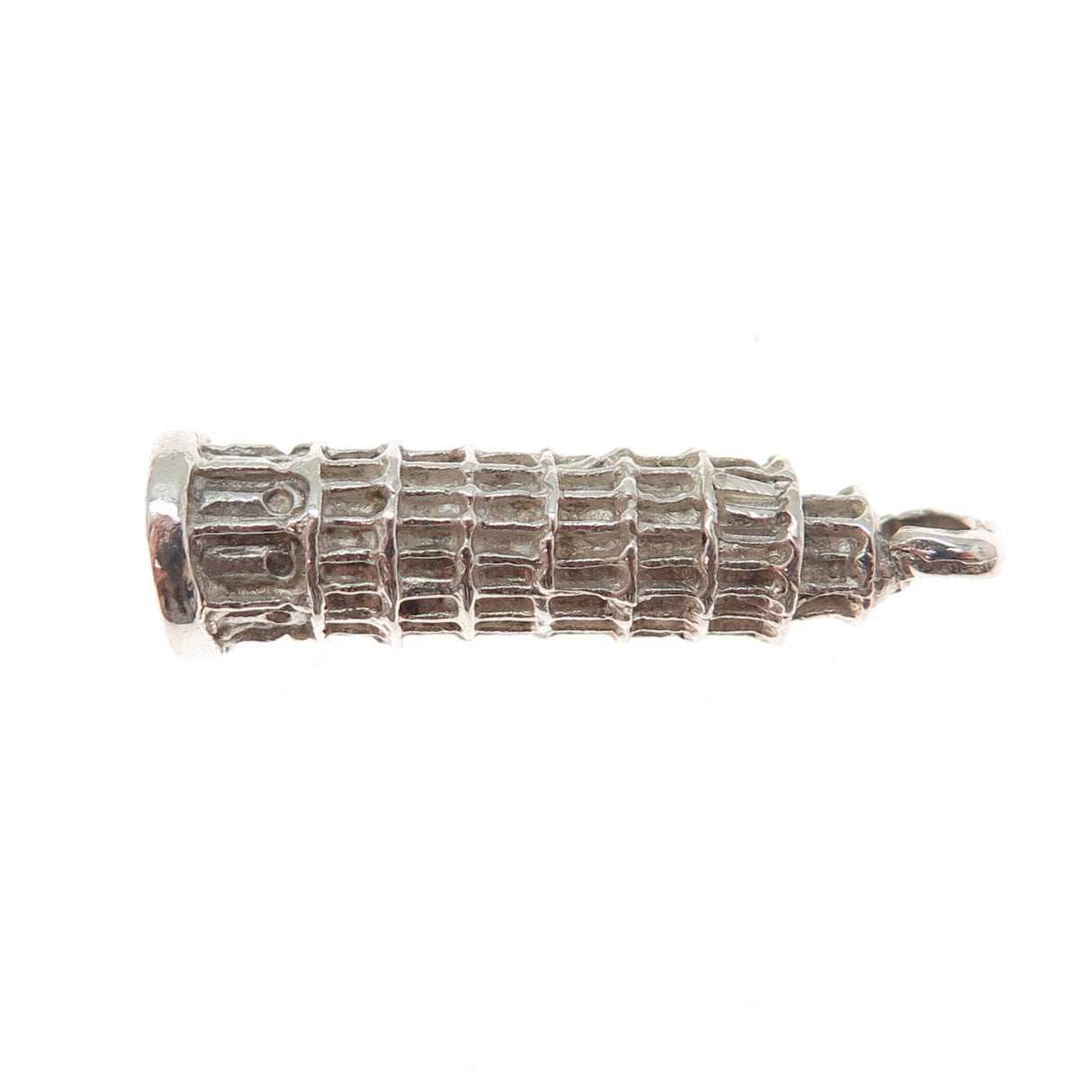 800 Silver Vintage Tower of Pisa 3D Charm Pendant