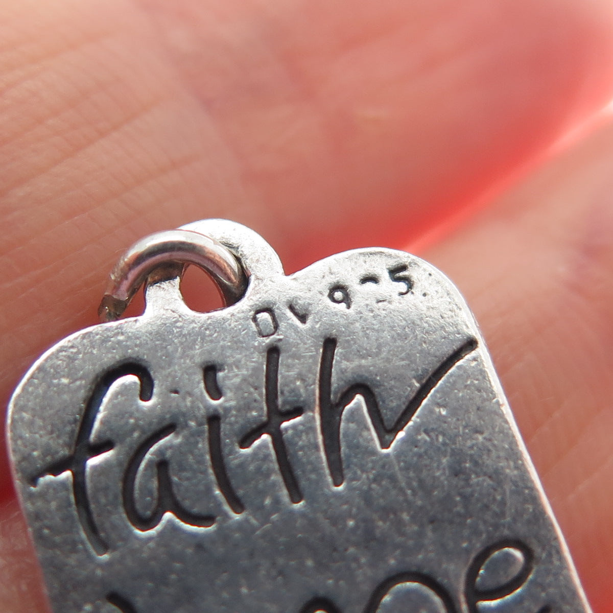 DV Dawn Vertrees Sterling Silver Vintage Fleur de Lis Faith Hope Love Pendant