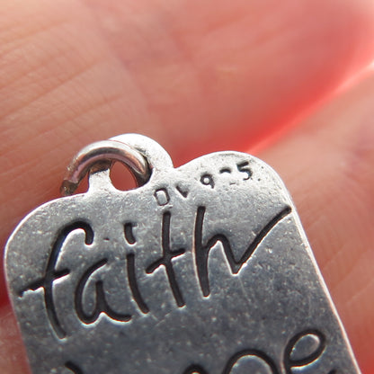 DV Dawn Vertrees Sterling Silver Vintage Fleur de Lis Faith Hope Love Pendant