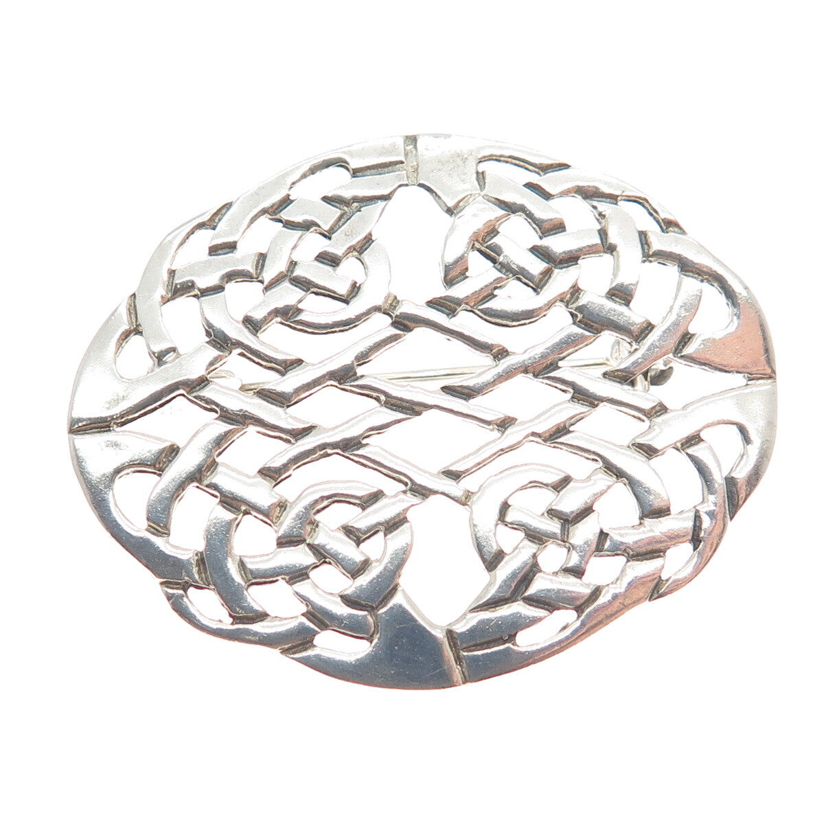 925 Sterling Silver Vintage LK Viking / Celtic Knot Pin Brooch
