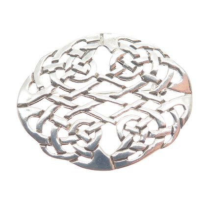 925 Sterling Silver Vintage LK Viking / Celtic Knot Pin Brooch