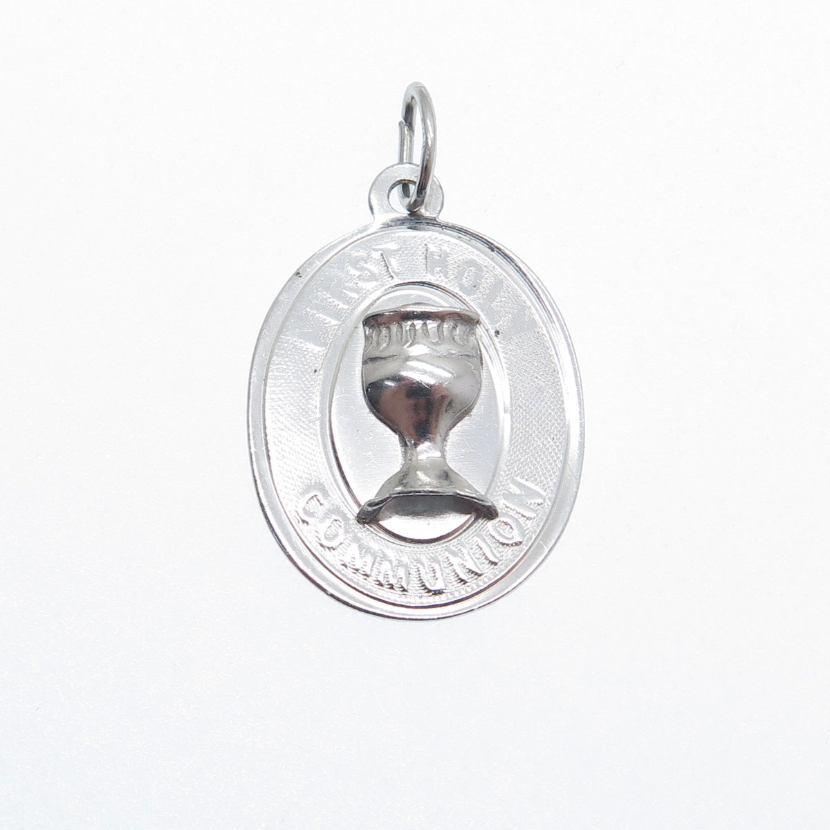 925 Sterling Silver Vintage First Holy Communion Religious Charm Pendant