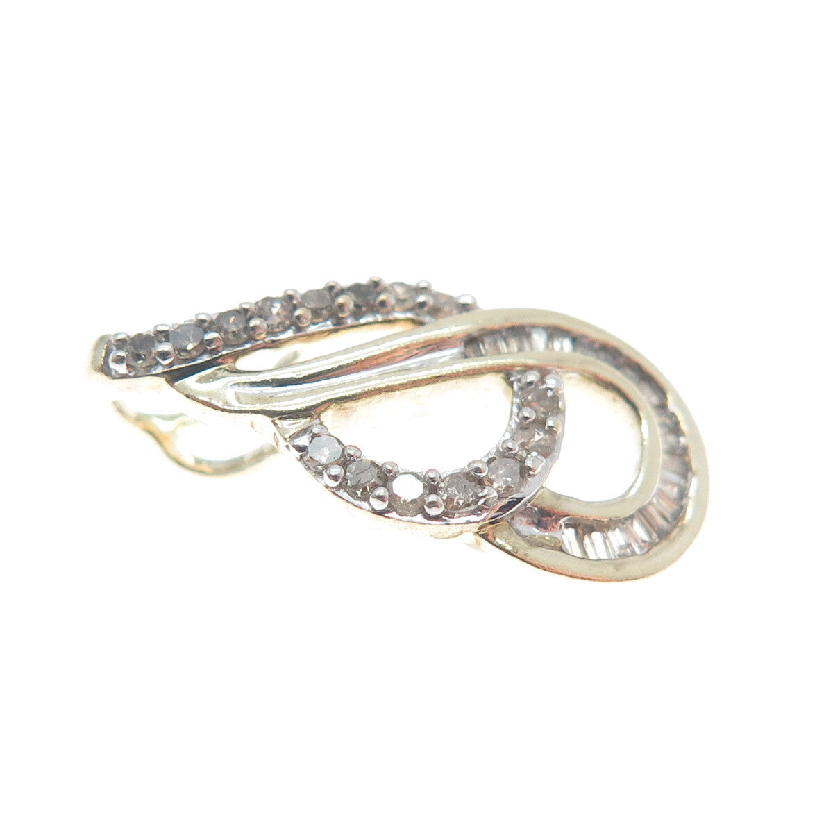 925 Sterling Silver Gold Plated Real Diamond Teardrop Minimalist Charm Pendant