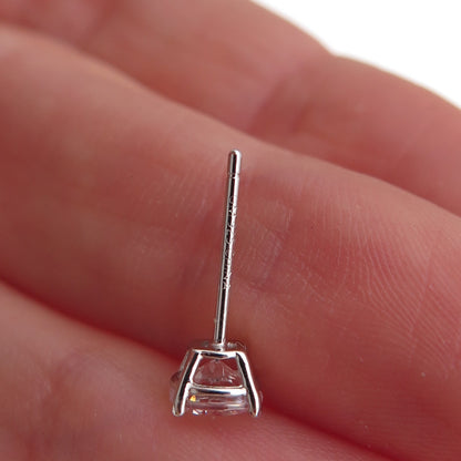 925 Sterling Silver Round-Cut C Z Stud Earrings