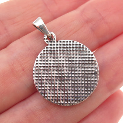 925 Sterling Silver Vintage Virgo Zodiac Sign Oxidized Charm Pendant