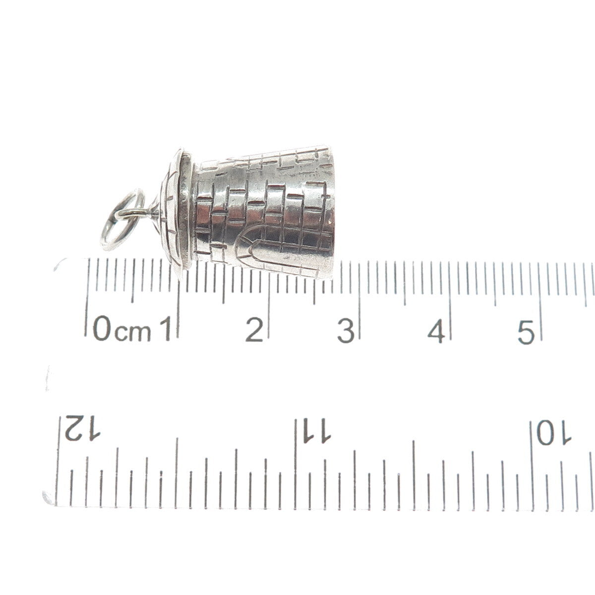 925 Sterling Silver Vintage Mexico Tower 3D Charm Pendant