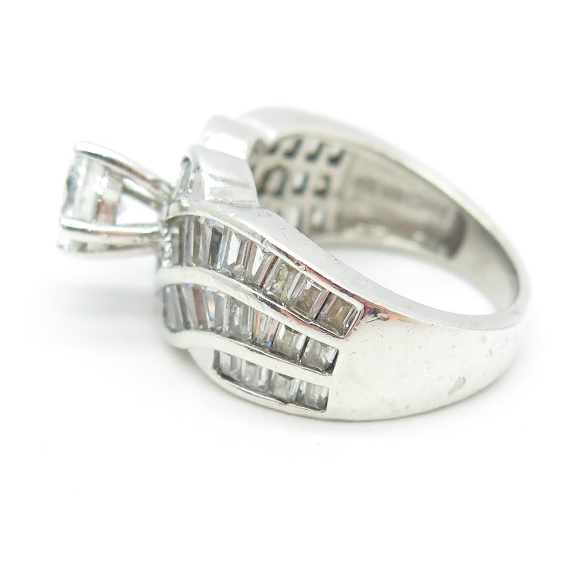 925 Sterling Silver Multi-C Z Ring Size 6.25