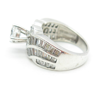 925 Sterling Silver Multi-C Z Ring Size 6.25