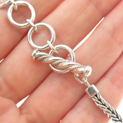 LOIS HILL Sterling Silver Vintage Granulated Scroll Wheat Chain Necklace 16-18"