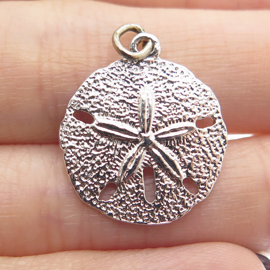 DANECRAFT 925 Sterling Silver Vintage Sand Dollar Textured Pendant