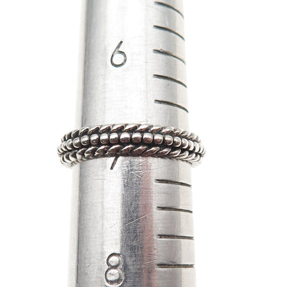 Chapal Zenray 925 Sterling Silver Vintage Dotted Oxidized Band Ring Size 7