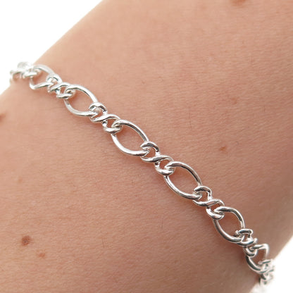 925 Sterling Silver Vintage Italy Infinity Link Bracelet 6.75"