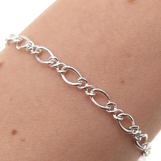 925 Sterling Silver Vintage Italy Infinity Link Bracelet 6.75"