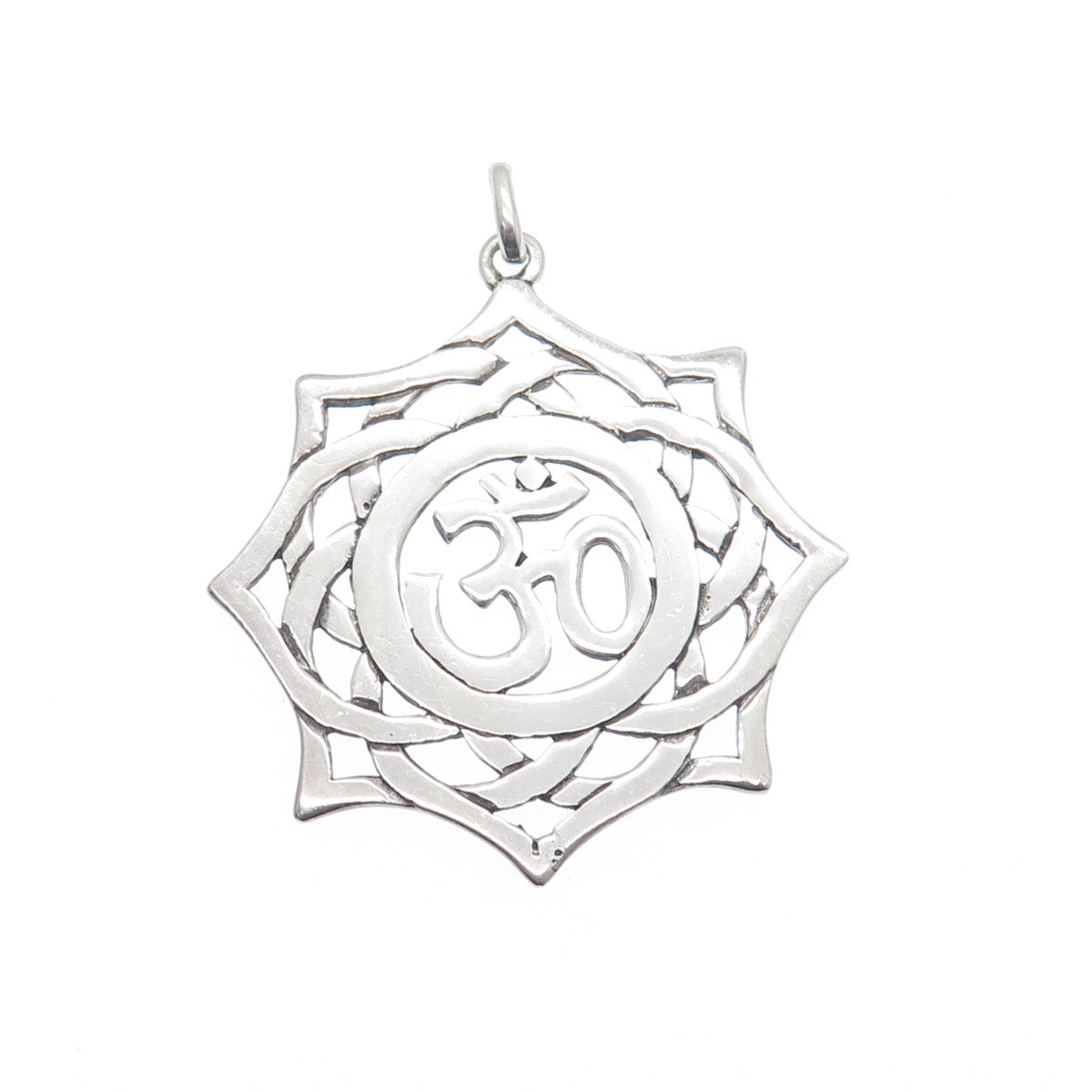 925 Sterling Silver Vintage Om Mantra Pendant