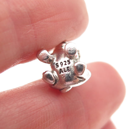 PANDORA 925 Sterling Silver Enamel Christmas Puppy Dog Slide Bead Charm