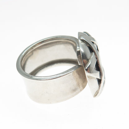 950 Silver Vintage Star of David Adjustable Ring Size 7.5