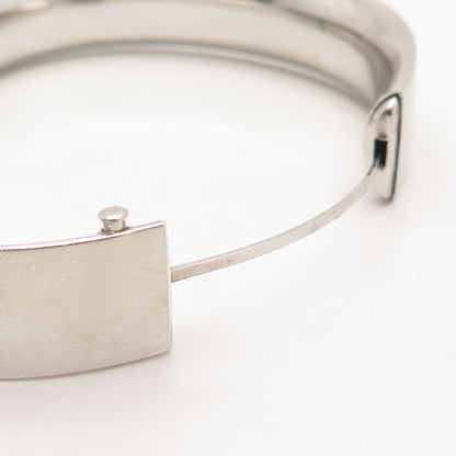 925 Sterling Silver Vintage BOJAR Etched Floral Hinged Bangle Bracelet 7.5"