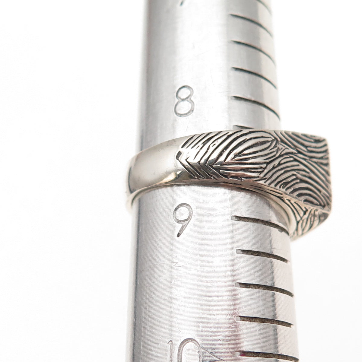 925 Sterling Silver Vintage Woven Oxidized Ring Size 8.75