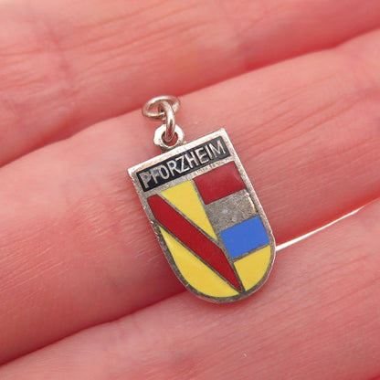 Schmidt & Bruckmann 835 Silver Vintage Enamel Pforzheim Mini Charm Pendant