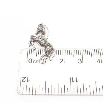 Charles Winston 925 Sterling Silver Real Diamond Horse Slide Charm Pendant