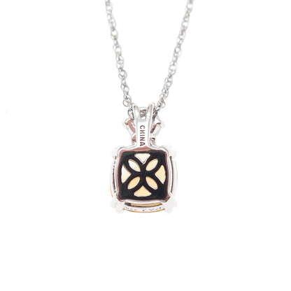 925 Sterling Silver Real Citrine & White Topaz Cable Chain Necklace 18"