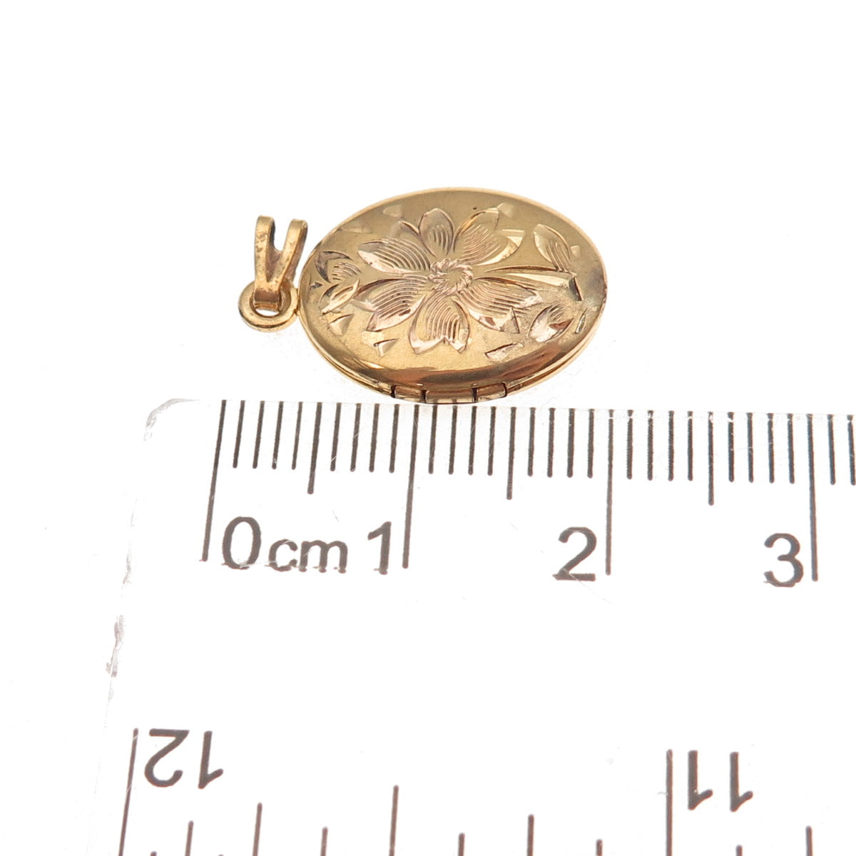 Gold Filled Vintage Floral Locket Charm Pendant