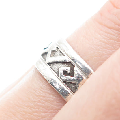 SHUBE 925 Sterling Silver Vintage Spiral Oxidized Band Ring Size 8.25