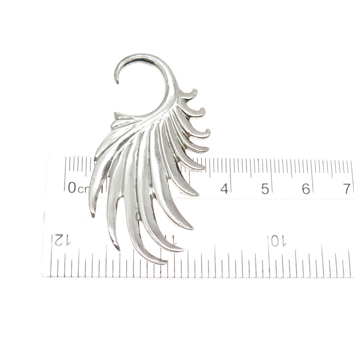 925 Sterling Silver Vintage Modernist Angel Wing SINGLE Hook Earring