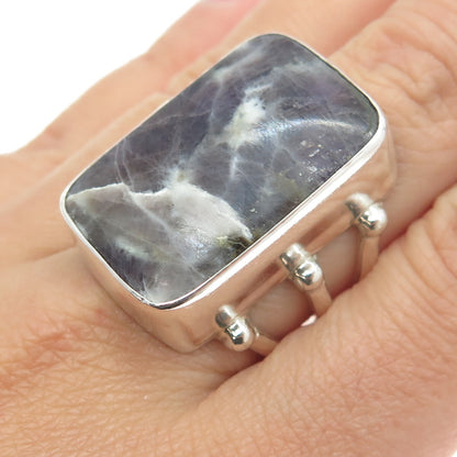 SAJEN 925 Sterling Silver Vintage Real Kammererite Adjustable Ring Size 9