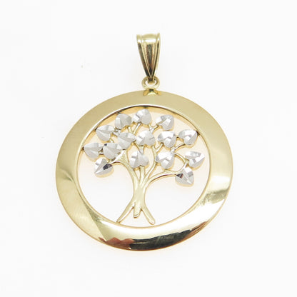 14K Yellow & White Gold Tree of Life Charm Pendant