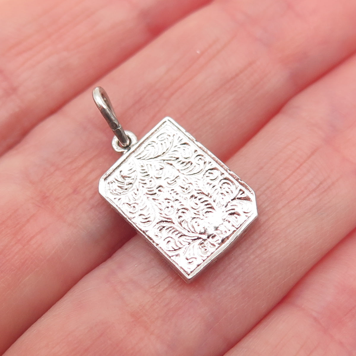 925 Sterling Silver Vintage Holy Bible Mini Charm Pendant