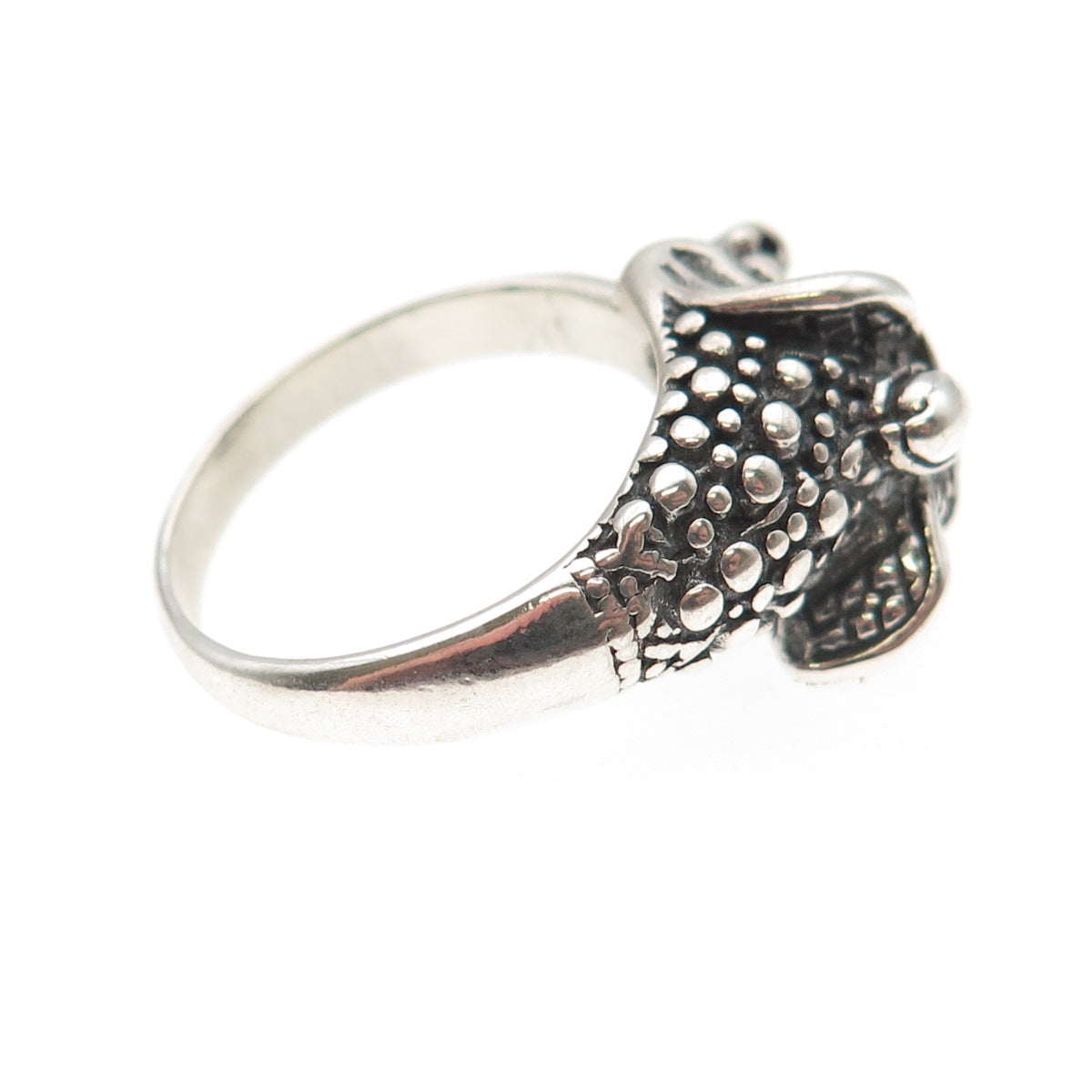 925 Sterling Silver Vintage Elephant Oxidized Ring Size 7