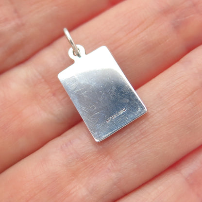 925 Sterling Silver Enamel My Calendar Is Up To Date Minimalist Charm Pendant