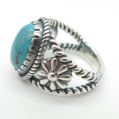 CAROLYN POLLACK & AMERICAN WEST Sterling Silver Vintage Turquoise Ring Size 7.25