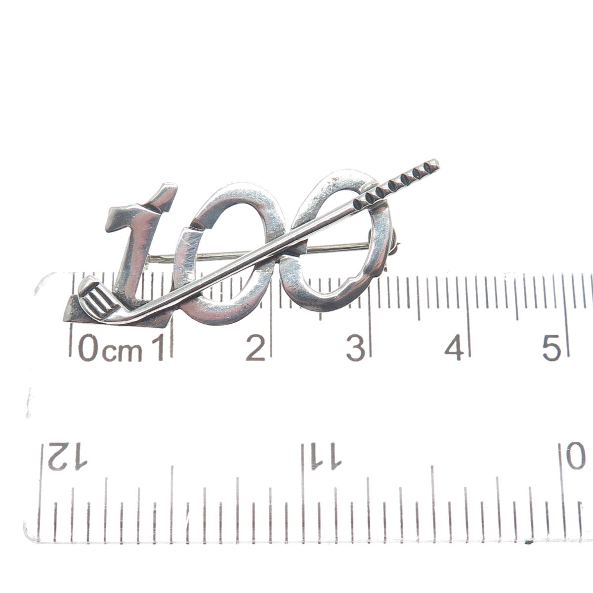 LEONORE DOSKOW 925 Sterling Silver Vintage Broke 100 Golf Pin Brooch