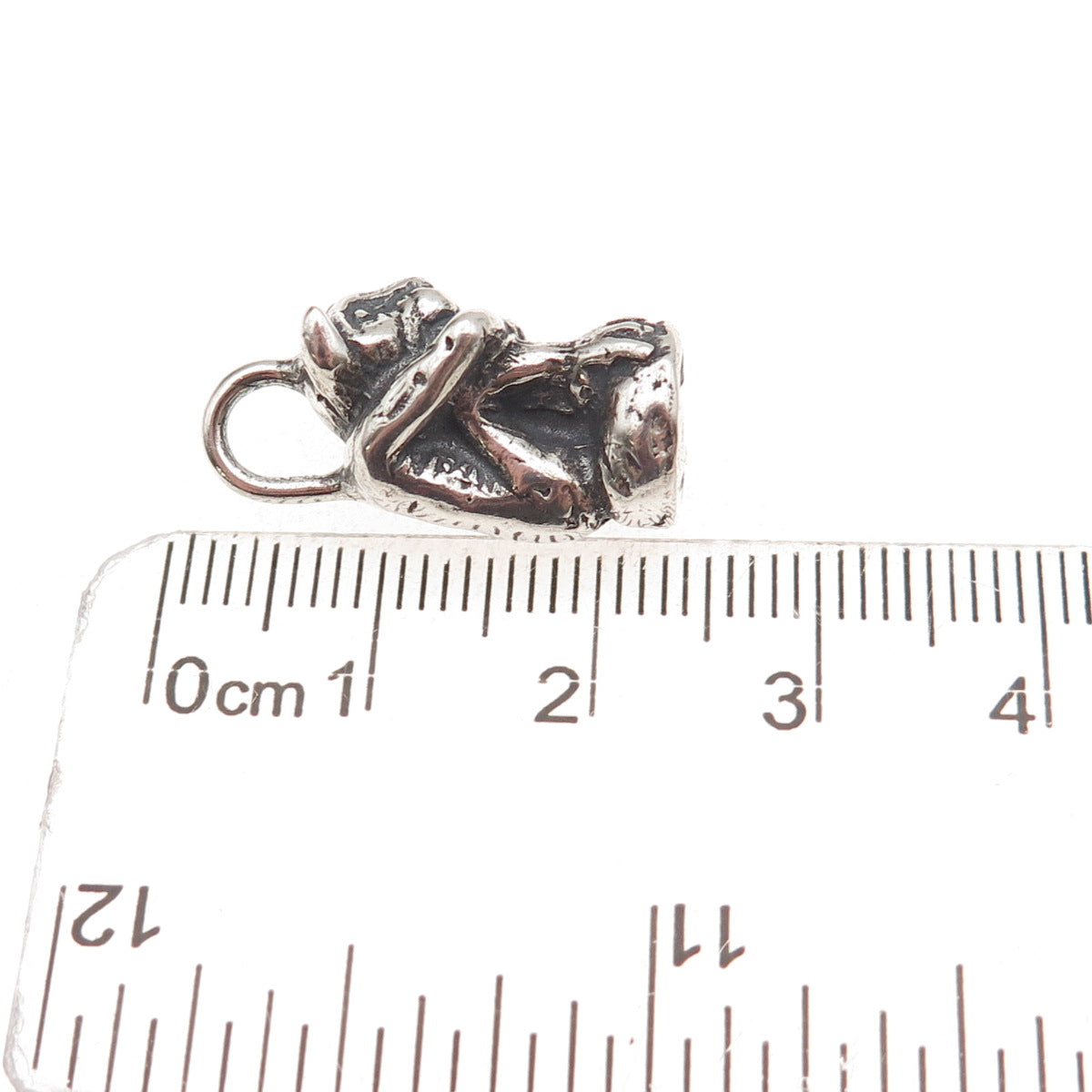 S. Drac 925 Sterling Silver Vintage Gothic Gargoyle Oxidized 3D Pendant