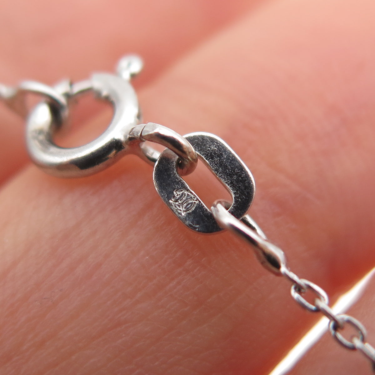 925 Sterling Silver Vintage Italy Real Pearl By The Yard Chain Necklace 16"