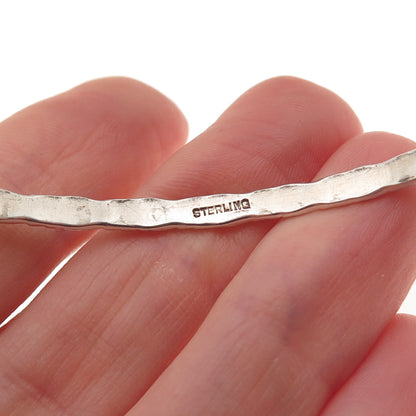 925 Sterling Silver Antique Art Deco Stackable Oxidized Bangle Bracelet 8.25"