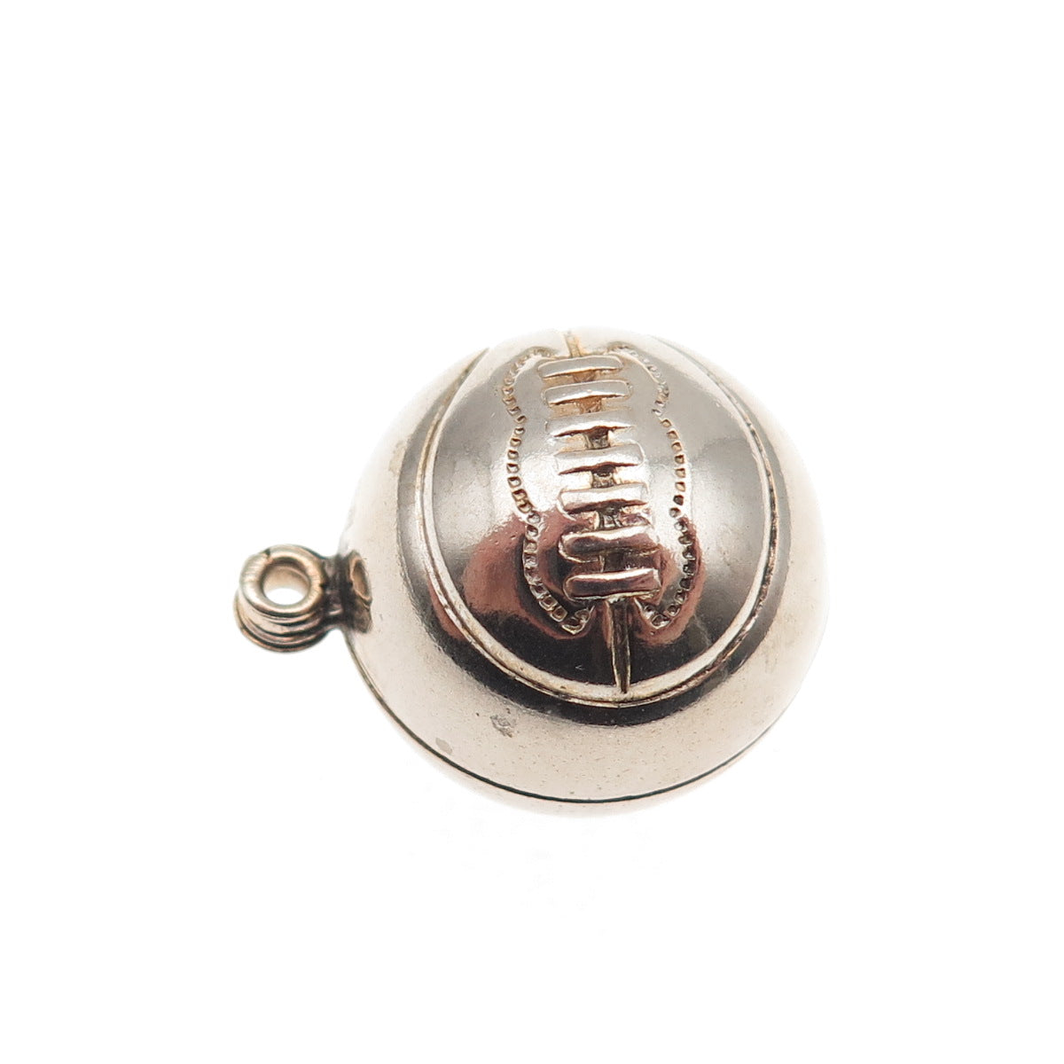 Paye & Baker 925 Sterling Antique Art Deco Baseball Ball 3D Mini Charm Pendant