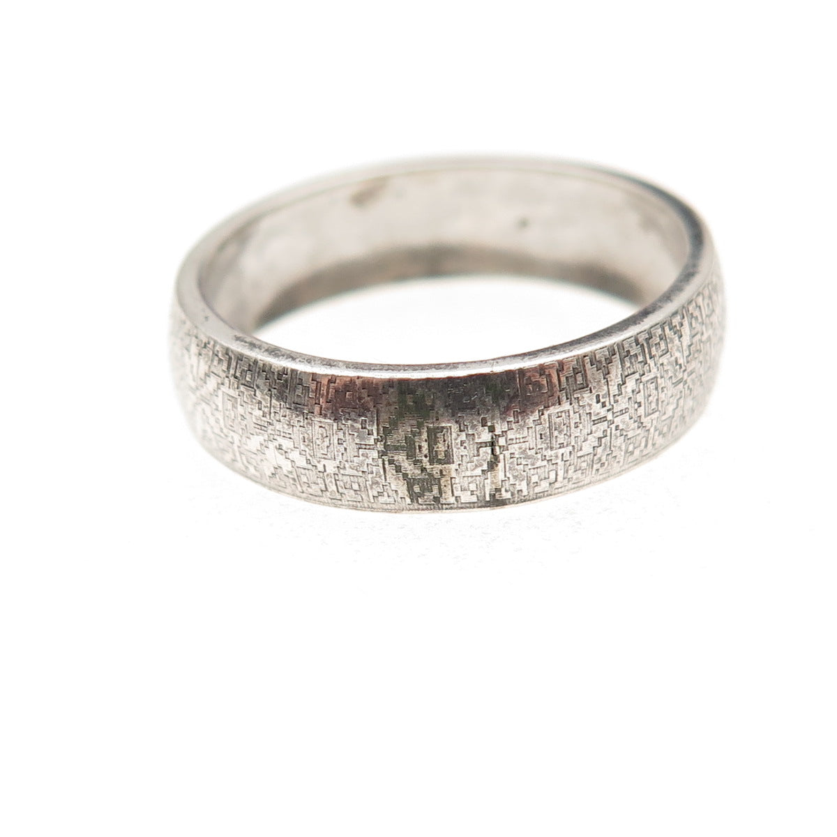 Merica 925 Sterling Silver Vintage Textured Oxidized Band Ring Size 7.25