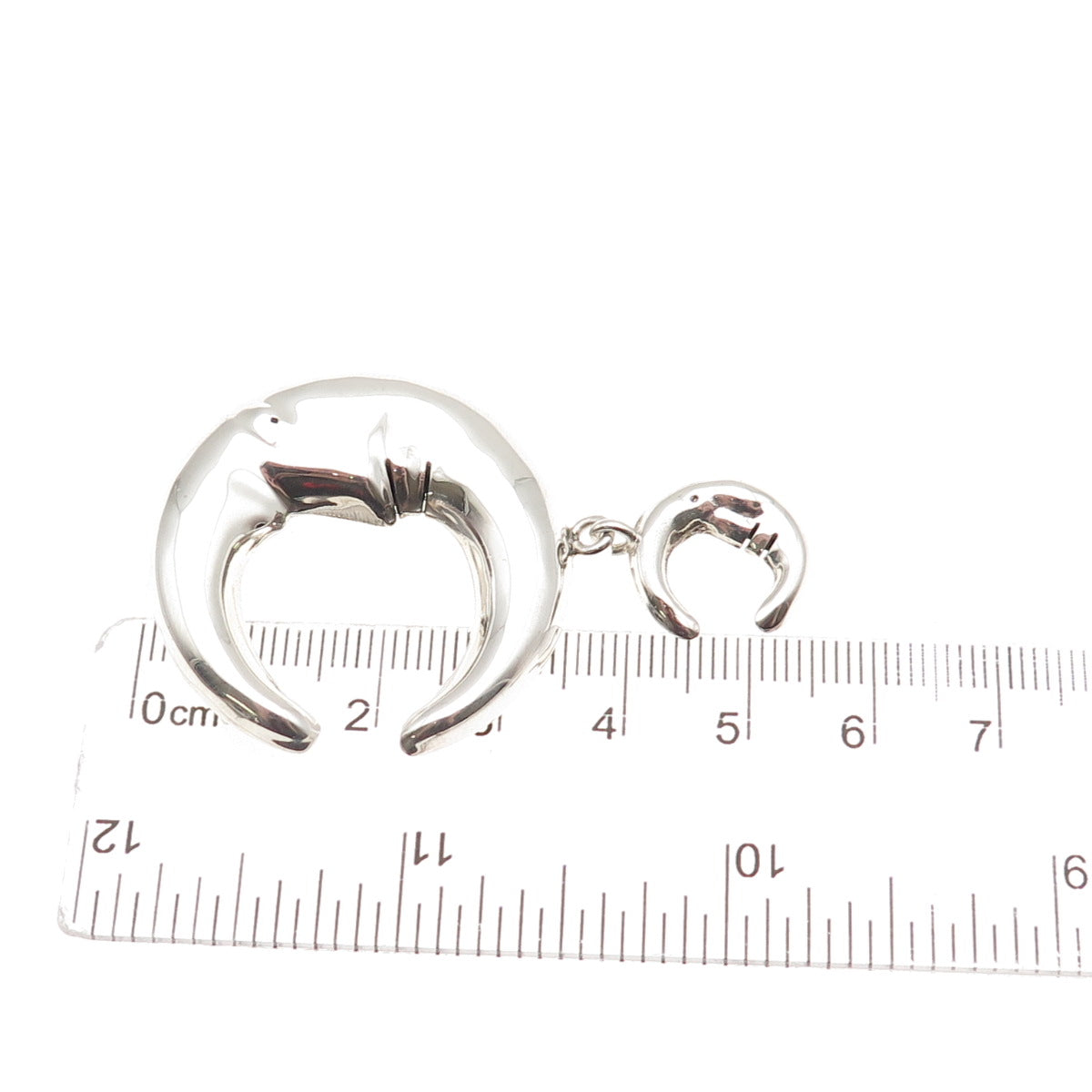 925 Sterling Silver Vintage Mexico Man in The Moon Crescent Pin Brooch