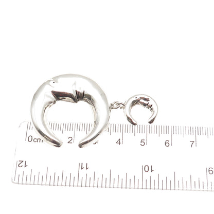 925 Sterling Silver Vintage Mexico Man in The Moon Crescent Pin Brooch