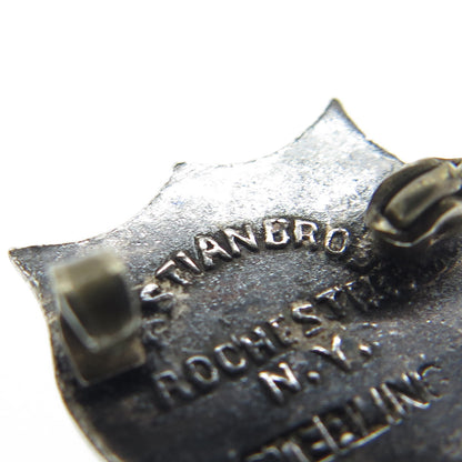 BASTIAN BROTHERS 925 Sterling Silver Antique Enamel 1909 WDC University Brooch